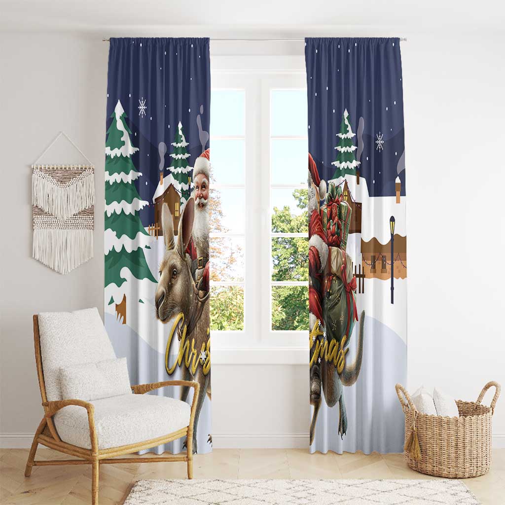 Kangaroo Australia Christmas Window Curtain Xmas Pattern - Wonder Print Shop