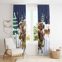 Kangaroo Australia Christmas Window Curtain Xmas Pattern - Wonder Print Shop
