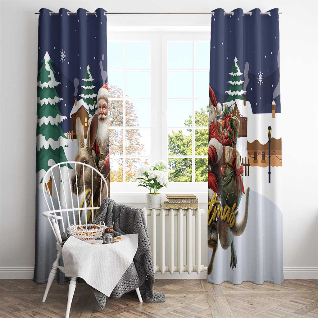 Kangaroo Australia Christmas Window Curtain Xmas Pattern - Wonder Print Shop