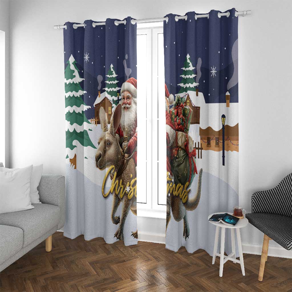 Kangaroo Australia Christmas Window Curtain Xmas Pattern - Wonder Print Shop