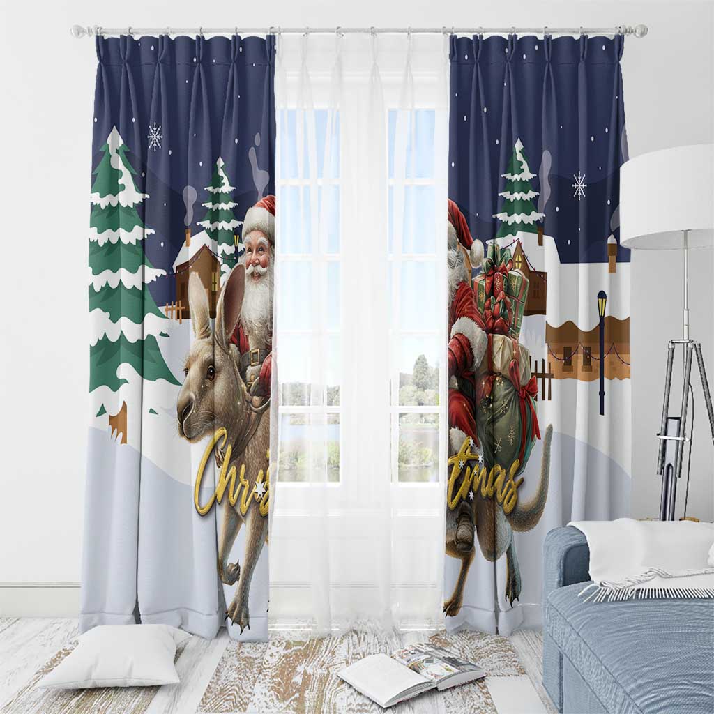 Kangaroo Australia Christmas Window Curtain Xmas Pattern - Wonder Print Shop