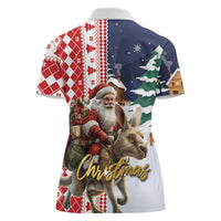 Kangaroo Australia Christmas Women Polo Shirt Xmas Pattern - Wonder Print Shop