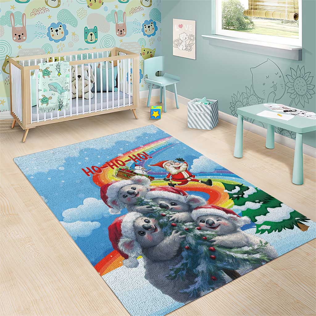 Australia Koala Christmas Area Rug Santa Claus Ho Ho Ho - Wonder Print Shop