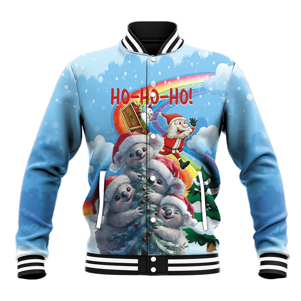 Personalised Australia Koala Christmas Baseball Jacket Santa Claus Ho Ho Ho - Wonder Print Shop