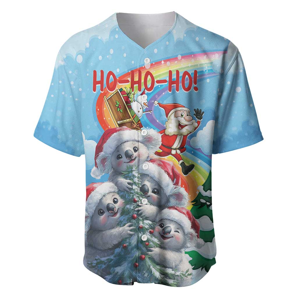 Personalised Australia Koala Christmas Baseball Jersey Santa Claus Ho Ho Ho - Wonder Print Shop