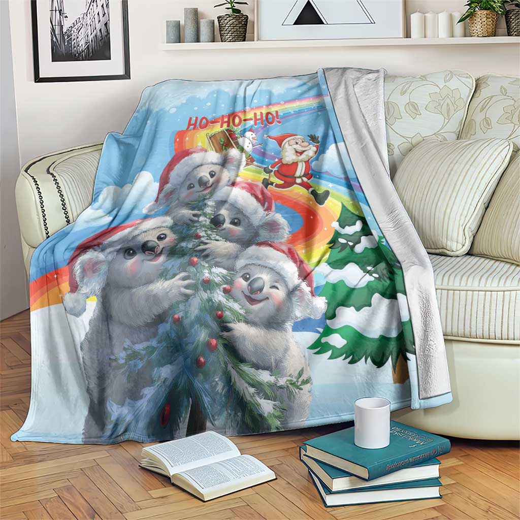Australia Koala Christmas Blanket Santa Claus Ho Ho Ho