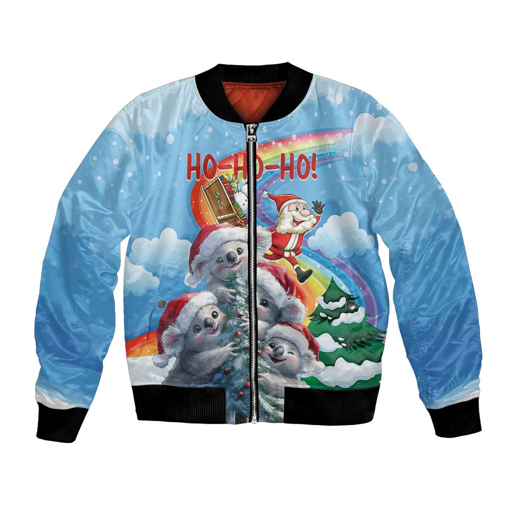 Personalised Australia Koala Christmas Bomber Jacket Santa Claus Ho Ho Ho - Wonder Print Shop