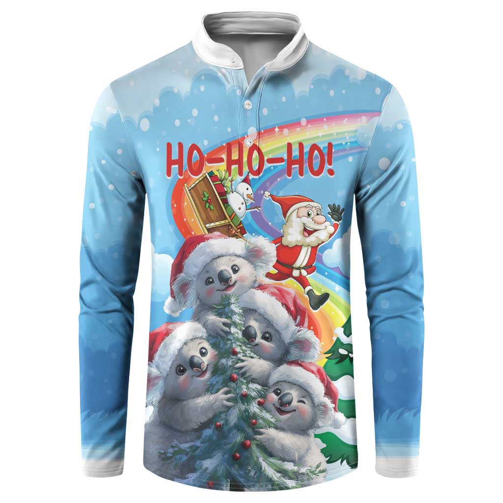 Personalised Australia Koala Christmas Button Sweatshirt Santa Claus Ho Ho Ho - Wonder Print Shop