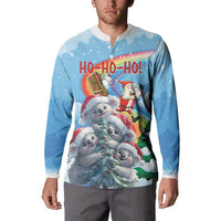 Personalised Australia Koala Christmas Button Sweatshirt Santa Claus Ho Ho Ho - Wonder Print Shop