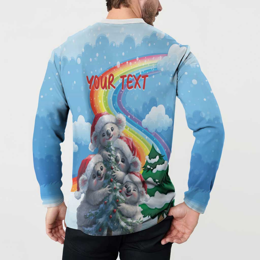 Personalised Australia Koala Christmas Button Sweatshirt Santa Claus Ho Ho Ho - Wonder Print Shop