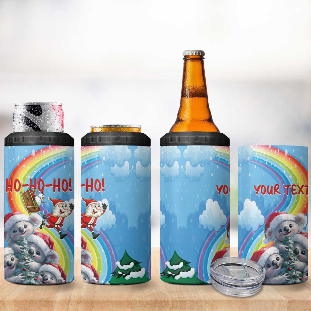 Personalised Australia Koala Christmas 4 in 1 Can Cooler Tumbler Santa Claus Ho Ho Ho - Wonder Print Shop
