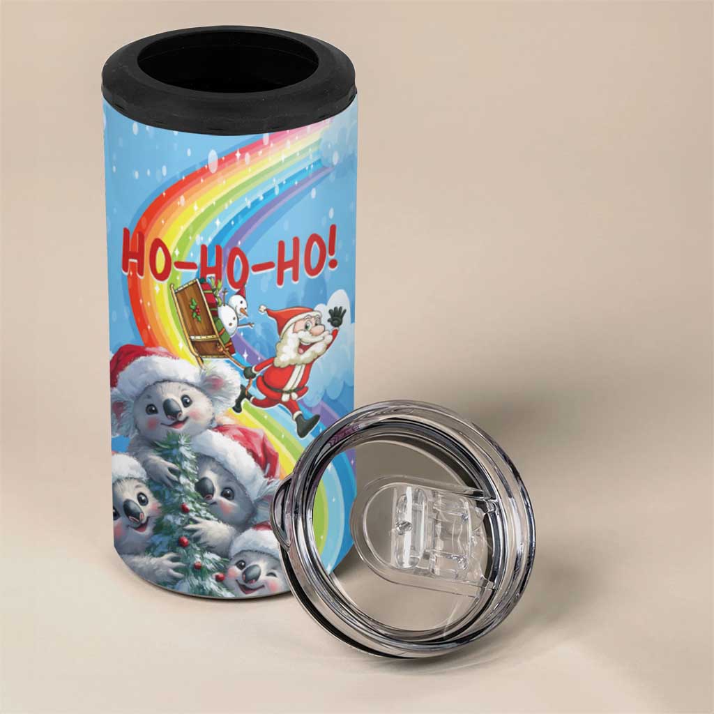 Personalised Australia Koala Christmas 4 in 1 Can Cooler Tumbler Santa Claus Ho Ho Ho - Wonder Print Shop