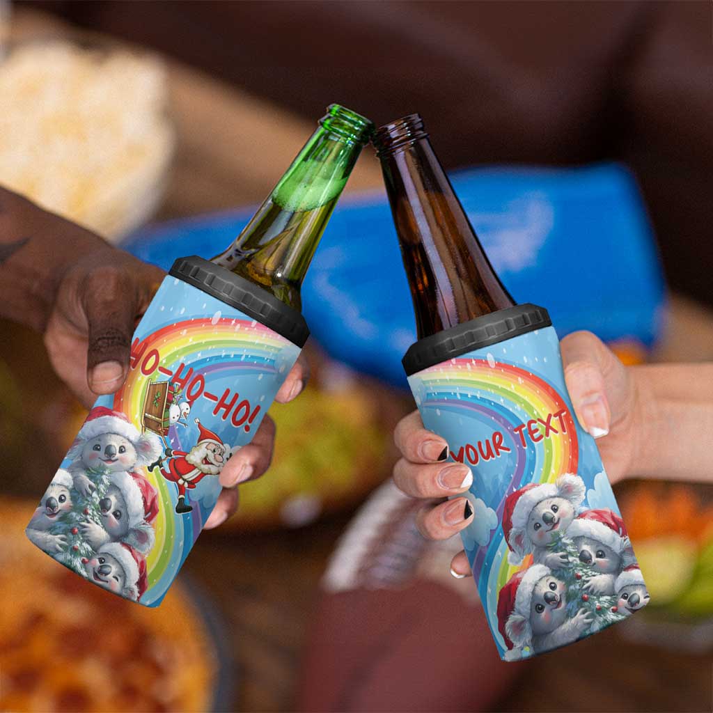 Personalised Australia Koala Christmas 4 in 1 Can Cooler Tumbler Santa Claus Ho Ho Ho - Wonder Print Shop