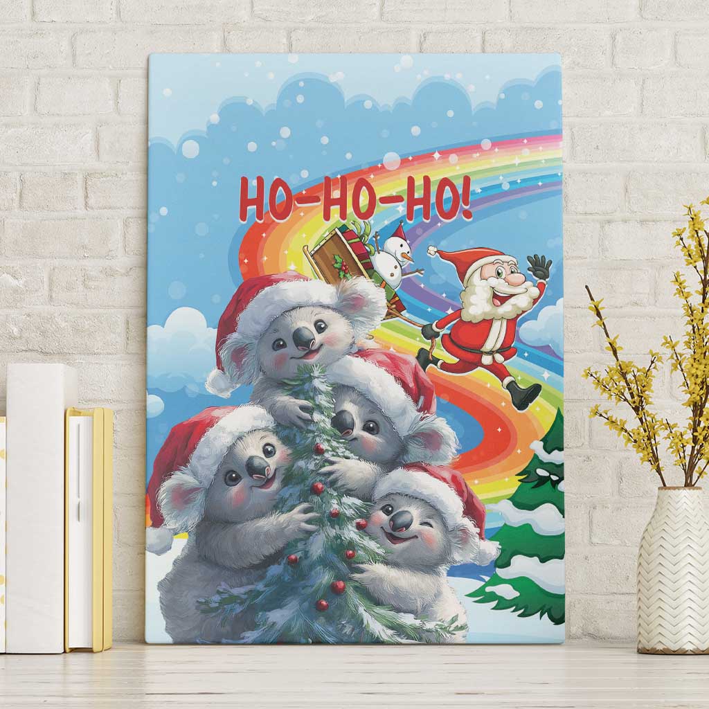 Australia Koala Christmas Canvas Wall Art Santa Claus Ho Ho Ho - Wonder Print Shop