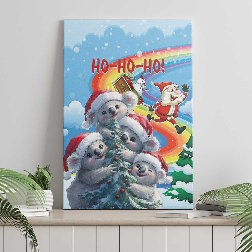 Australia Koala Christmas Canvas Wall Art Santa Claus Ho Ho Ho - Wonder Print Shop