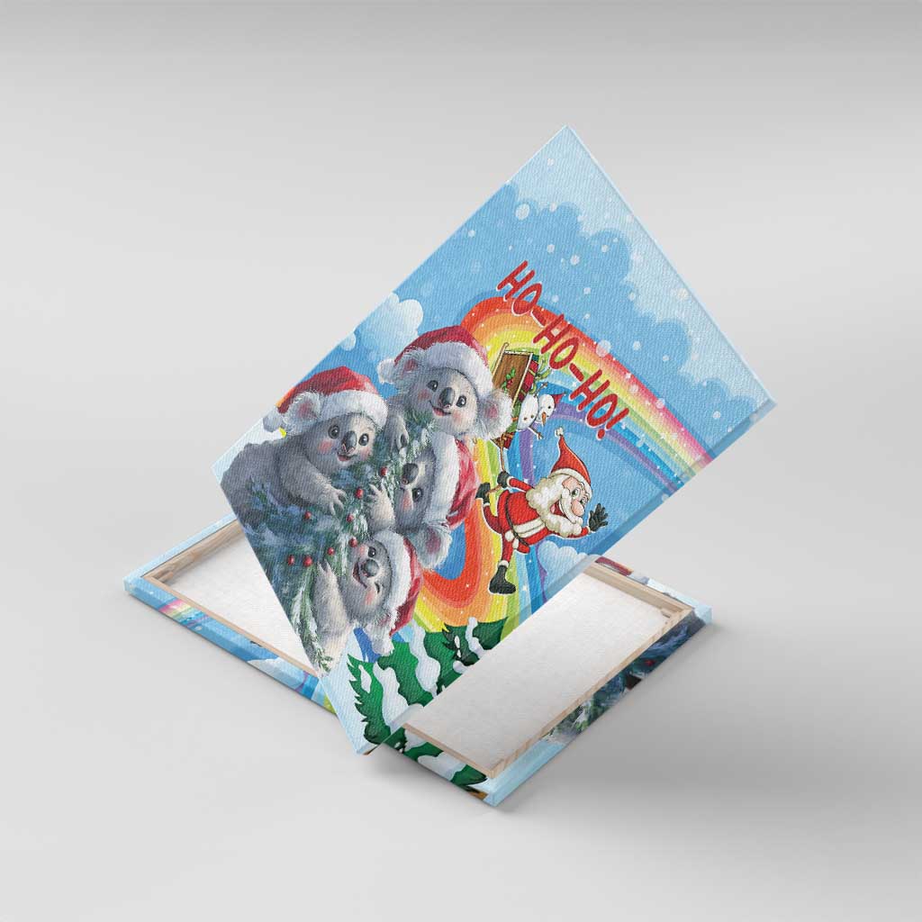 Australia Koala Christmas Canvas Wall Art Santa Claus Ho Ho Ho - Wonder Print Shop