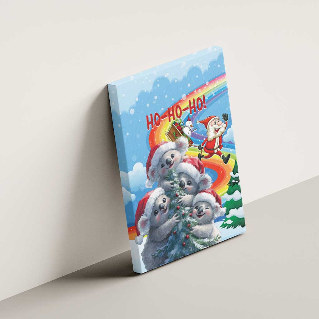Australia Koala Christmas Canvas Wall Art Santa Claus Ho Ho Ho - Wonder Print Shop