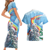 Personalised Australia Koala Christmas Couples Matching Short Sleeve Bodycon Dress and Hawaiian Shirt Santa Claus Ho Ho Ho - Wonder Print Shop