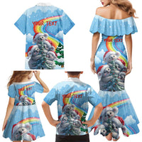 Personalised Australia Koala Christmas Family Matching Mermaid Dress and Hawaiian Shirt Santa Claus Ho Ho Ho - Wonder Print Shop