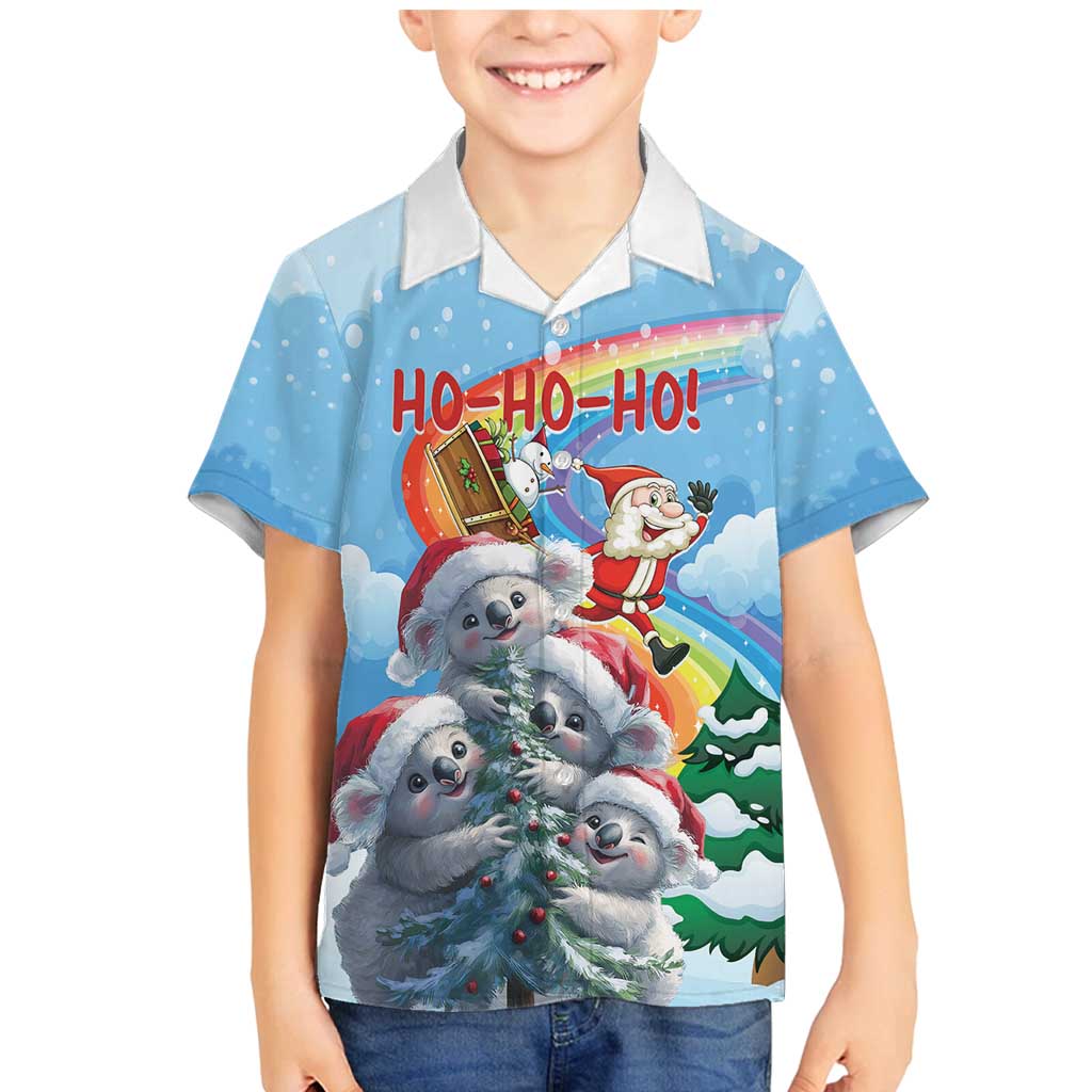 Personalised Australia Koala Christmas Family Matching Mermaid Dress and Hawaiian Shirt Santa Claus Ho Ho Ho - Wonder Print Shop