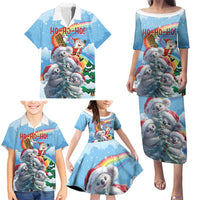 Personalised Australia Koala Christmas Family Matching Puletasi and Hawaiian Shirt Santa Claus Ho Ho Ho - Wonder Print Shop