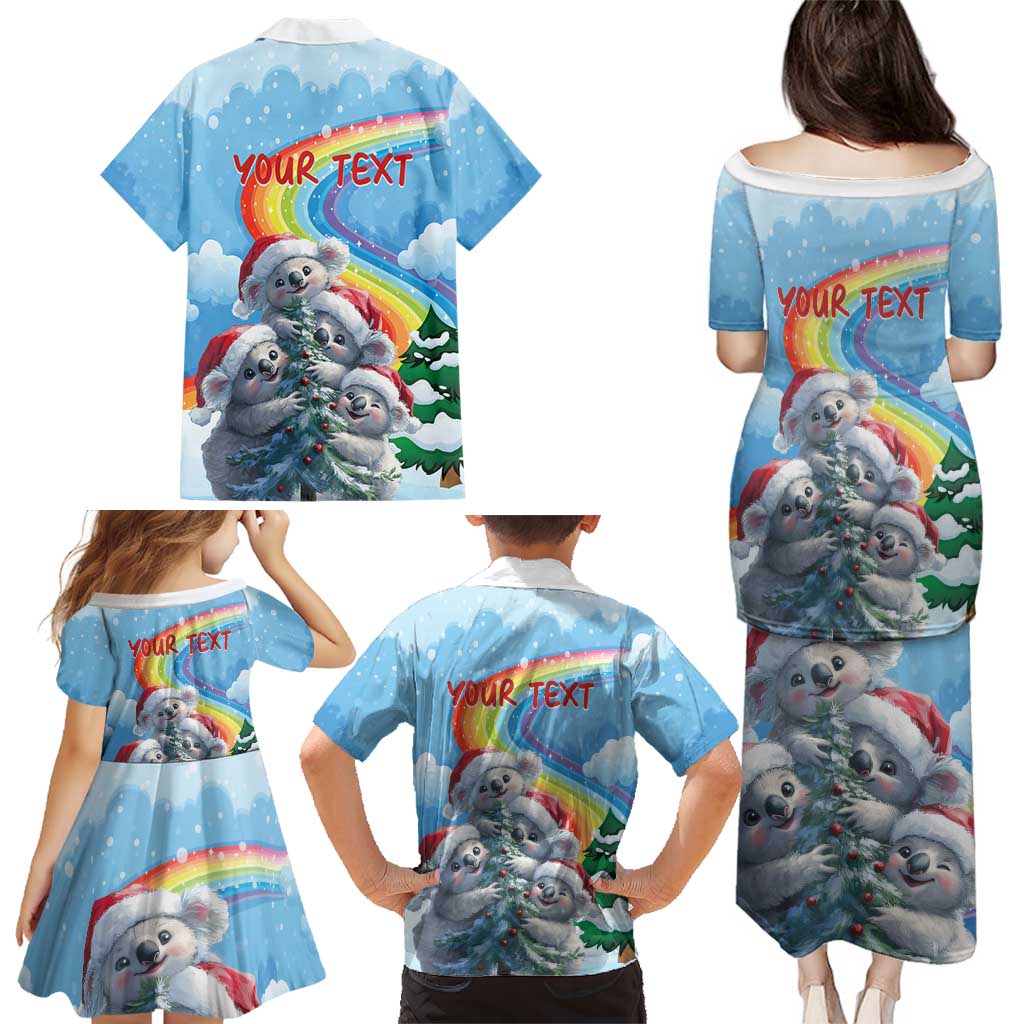 Personalised Australia Koala Christmas Family Matching Puletasi and Hawaiian Shirt Santa Claus Ho Ho Ho - Wonder Print Shop