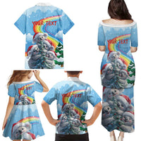 Personalised Australia Koala Christmas Family Matching Puletasi and Hawaiian Shirt Santa Claus Ho Ho Ho - Wonder Print Shop