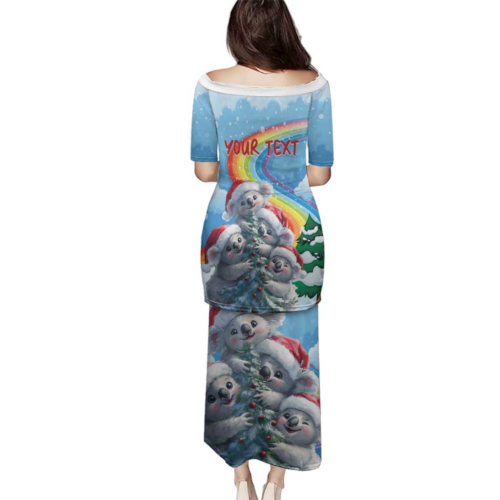 Personalised Australia Koala Christmas Family Matching Puletasi and Hawaiian Shirt Santa Claus Ho Ho Ho - Wonder Print Shop