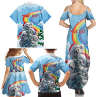 Personalised Australia Koala Christmas Family Matching Summer Maxi Dress and Hawaiian Shirt Santa Claus Ho Ho Ho - Wonder Print Shop