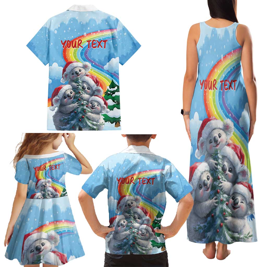 Personalised Australia Koala Christmas Family Matching Tank Maxi Dress and Hawaiian Shirt Santa Claus Ho Ho Ho - Wonder Print Shop