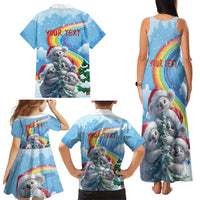 Personalised Australia Koala Christmas Family Matching Tank Maxi Dress and Hawaiian Shirt Santa Claus Ho Ho Ho - Wonder Print Shop