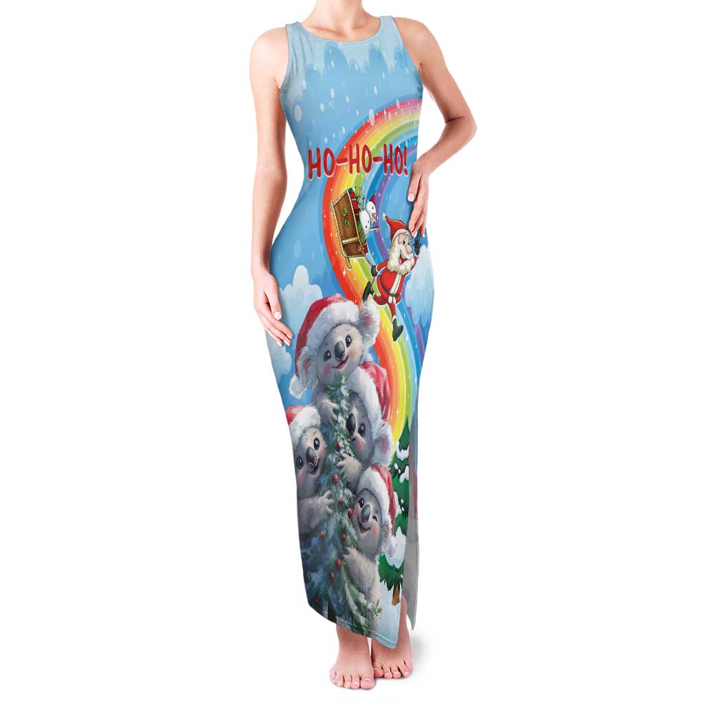 Personalised Australia Koala Christmas Family Matching Tank Maxi Dress and Hawaiian Shirt Santa Claus Ho Ho Ho - Wonder Print Shop