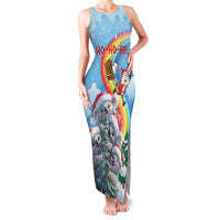 Personalised Australia Koala Christmas Family Matching Tank Maxi Dress and Hawaiian Shirt Santa Claus Ho Ho Ho - Wonder Print Shop