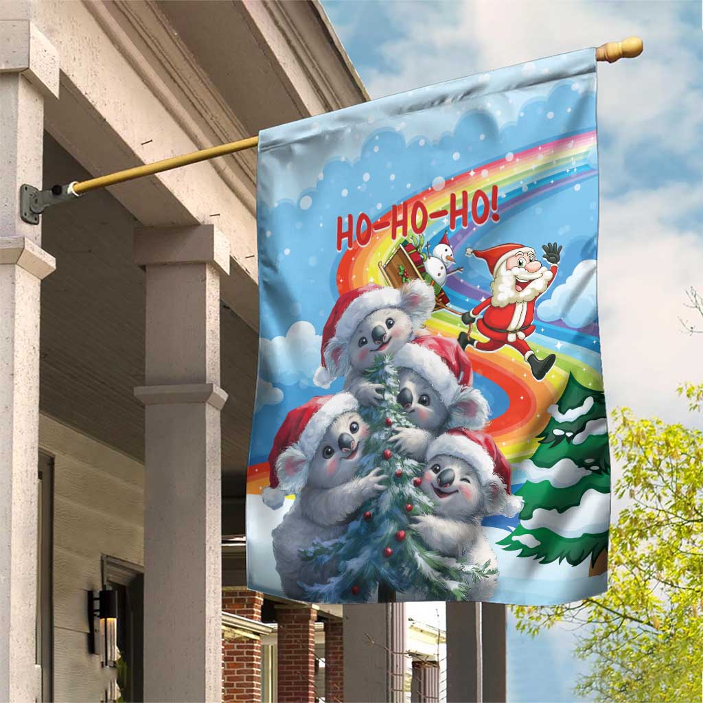 Australia Koala Christmas Garden Flag Santa Claus Ho Ho Ho - Wonder Print Shop