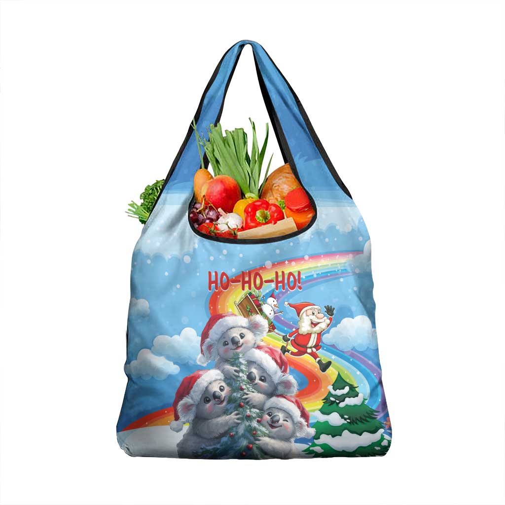 Australia Koala Christmas Grocery Bag Santa Claus Ho Ho Ho