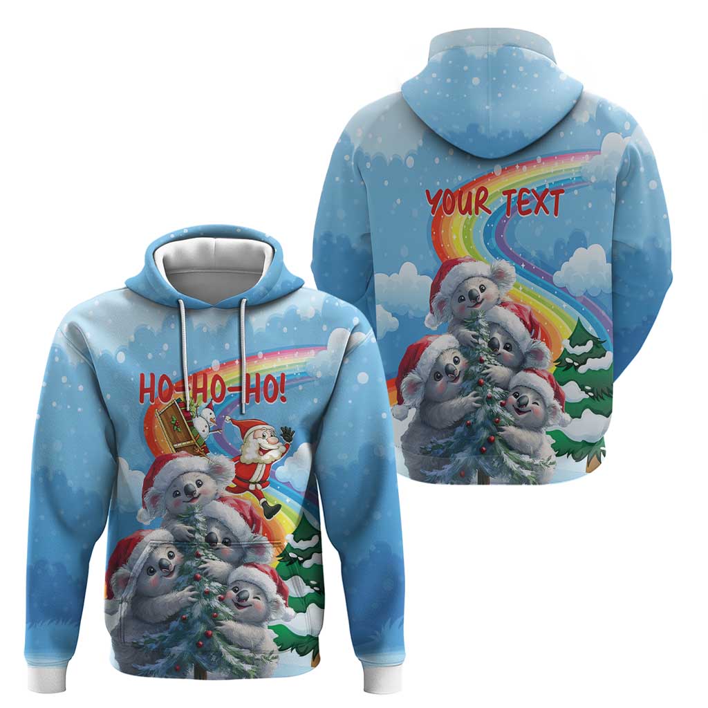 Personalised Australia Koala Christmas Hoodie Santa Claus Ho Ho Ho - Wonder Print Shop