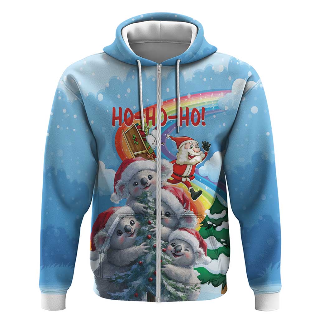 Personalised Australia Koala Christmas Hoodie Santa Claus Ho Ho Ho - Wonder Print Shop