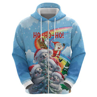 Personalised Australia Koala Christmas Hoodie Santa Claus Ho Ho Ho - Wonder Print Shop