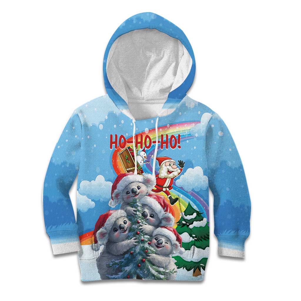 Personalised Australia Koala Christmas Kid Hoodie Santa Claus Ho Ho Ho - Wonder Print Shop