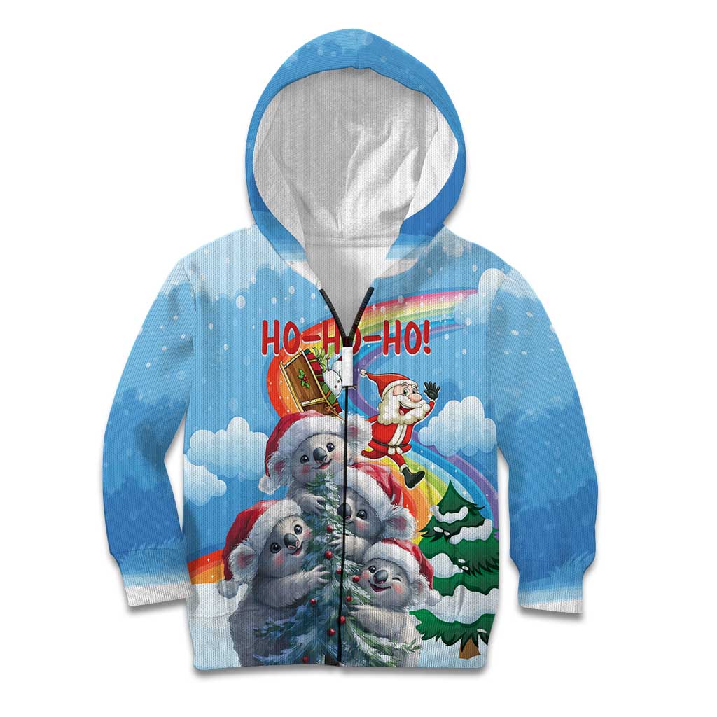Personalised Australia Koala Christmas Kid Hoodie Santa Claus Ho Ho Ho - Wonder Print Shop