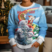 Australia Koala Christmas Kid Ugly Christmas Sweater Santa Claus Ho Ho Ho - Wonder Print Shop