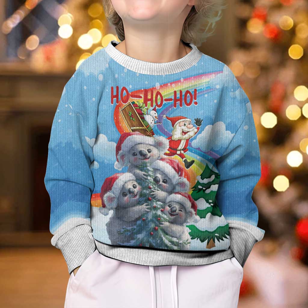 Australia Koala Christmas Kid Ugly Christmas Sweater Santa Claus Ho Ho Ho - Wonder Print Shop