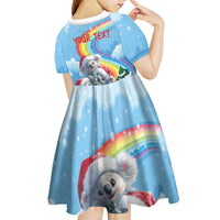 Personalised Australia Koala Christmas Kid Short Sleeve Dress Santa Claus Ho Ho Ho - Wonder Print Shop