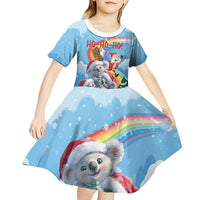Personalised Australia Koala Christmas Kid Short Sleeve Dress Santa Claus Ho Ho Ho - Wonder Print Shop