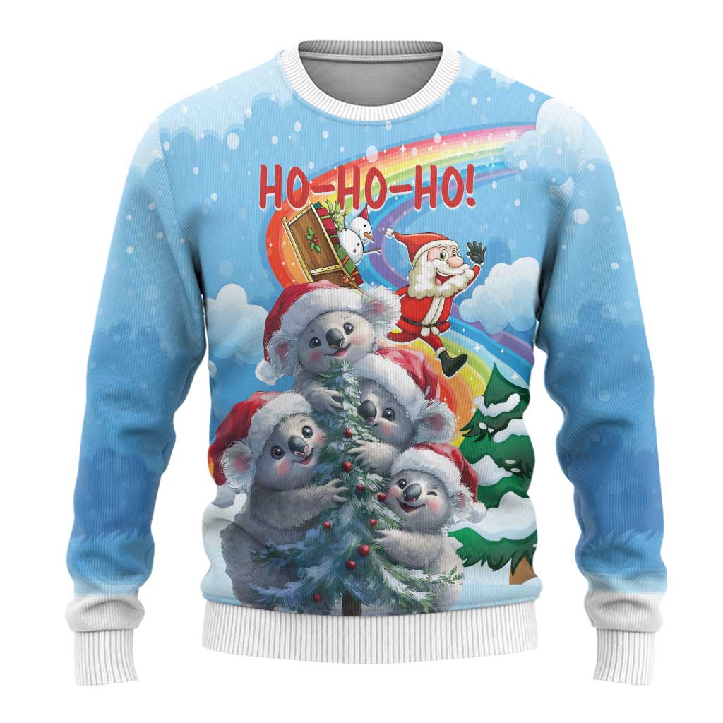 Australia Koala Christmas Ugly Christmas Sweater Santa Claus Ho Ho Ho - Wonder Print Shop