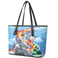Australia Koala Christmas Leather Tote Bag Santa Claus Ho Ho Ho - Wonder Print Shop