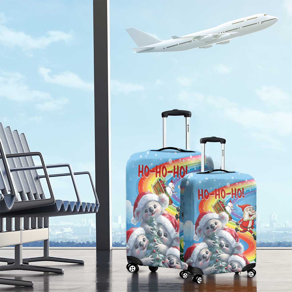 Australia Koala Christmas Luggage Cover Santa Claus Ho Ho Ho - Wonder Print Shop