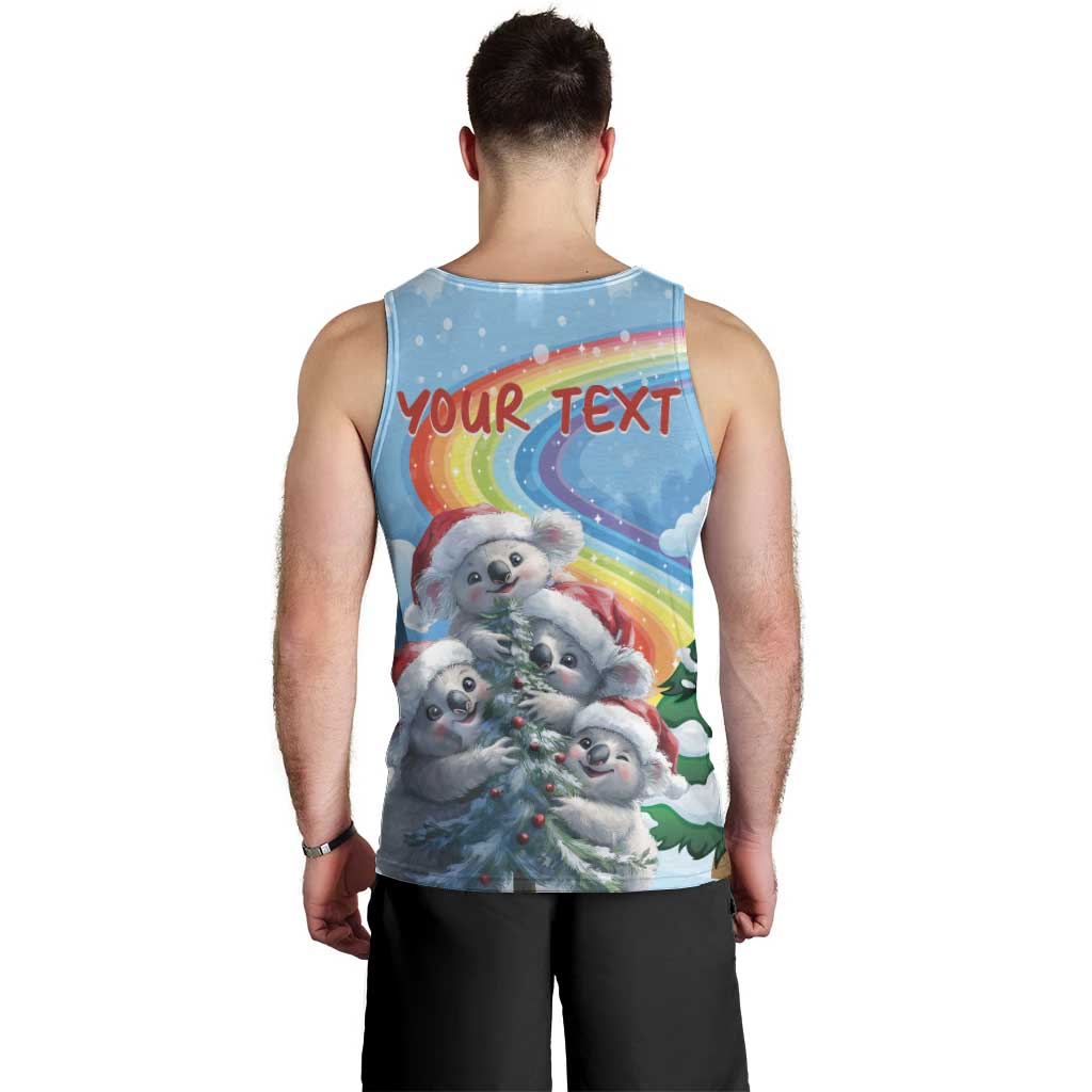 Personalised Australia Koala Christmas Men Tank Top Santa Claus Ho Ho Ho - Wonder Print Shop