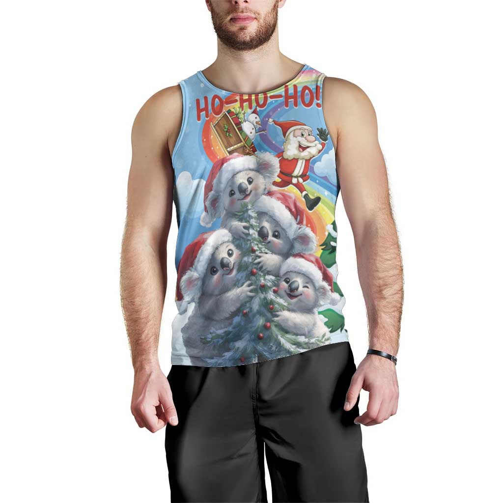 Personalised Australia Koala Christmas Men Tank Top Santa Claus Ho Ho Ho - Wonder Print Shop