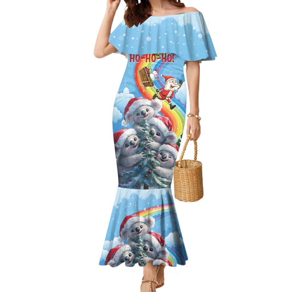 Personalised Australia Koala Christmas Mermaid Dress Santa Claus Ho Ho Ho - Wonder Print Shop